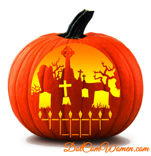 Graveyard Pumpkin Carving Pattern Free Halloween Stencils Dot Com Women