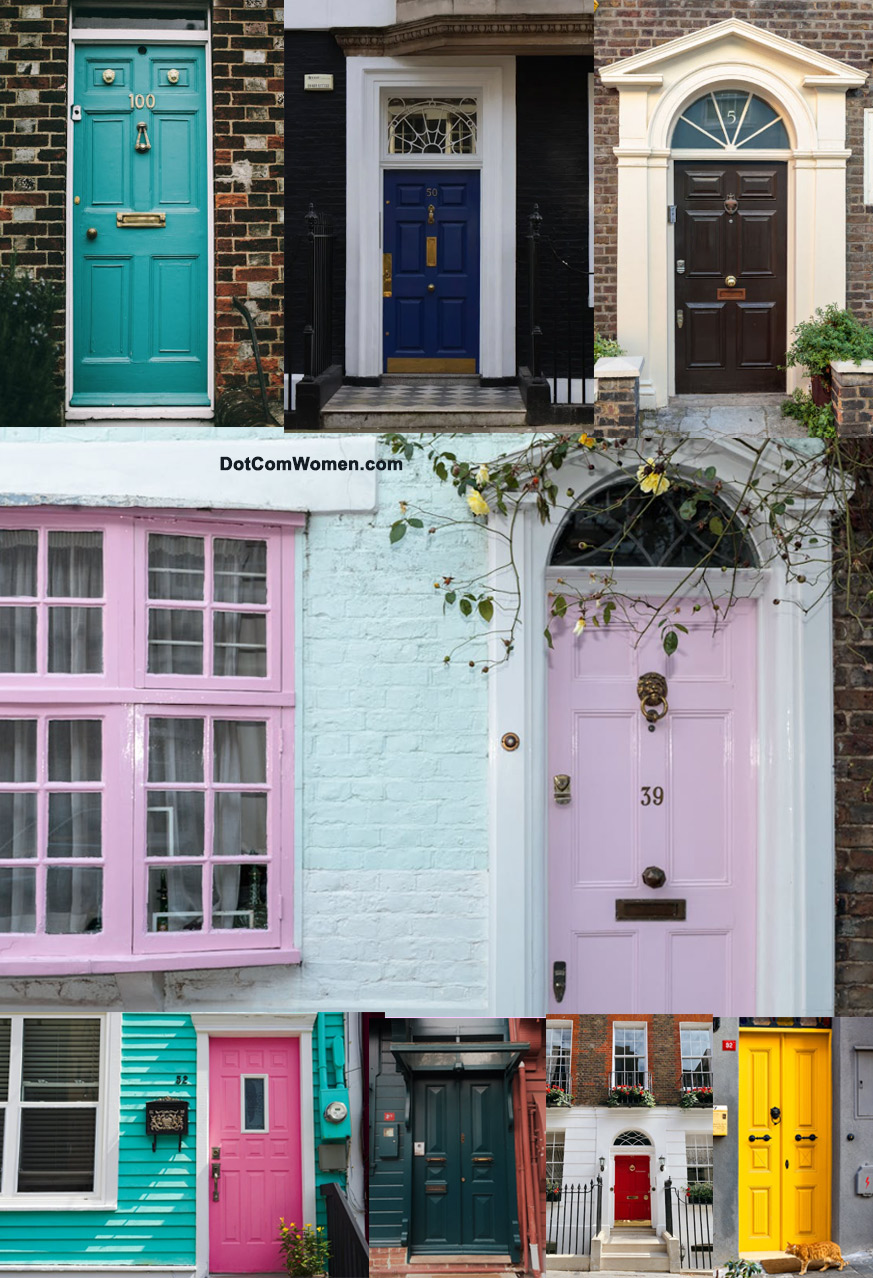 Bright colored doors increase curb appeal