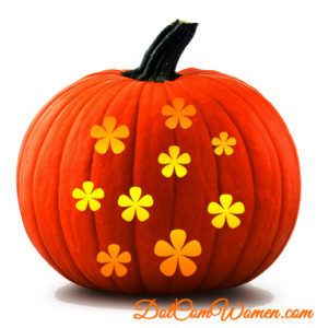 cute flower pumpkin stencil