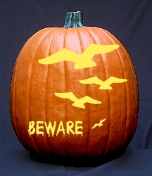 Flying Eagles and 'Beware' text - Free Pumpkin Carving Patterns - Dot ...