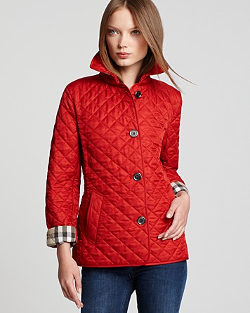 Burberry Brit Copford Quilted Jacket in Military Red