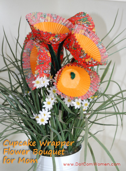Cupcake Wrapper Flower Bouquet