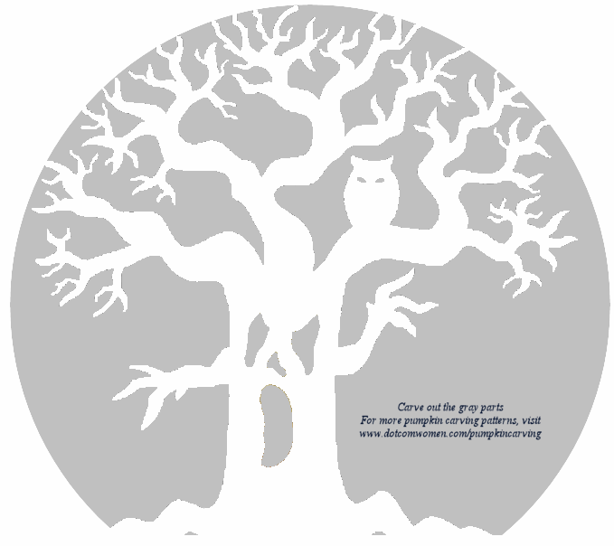 Ghost Tree with Owl Free Pumpkin Carving Stencil Dot Com Women
