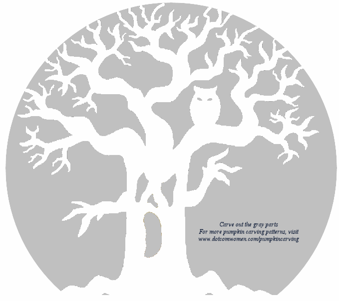 Ghost Tree With Owl Free Pumpkin Carving Stencil Dot Com Women