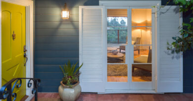 white door shutters