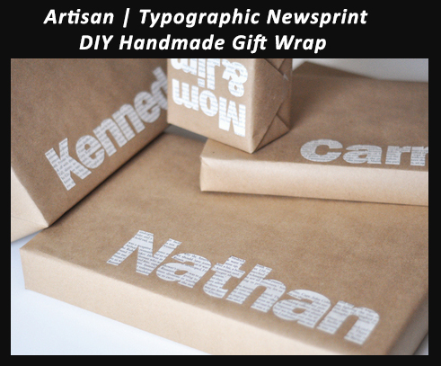 Artisan | Typographic Newsprint DIY Handmade Gift Wrap 